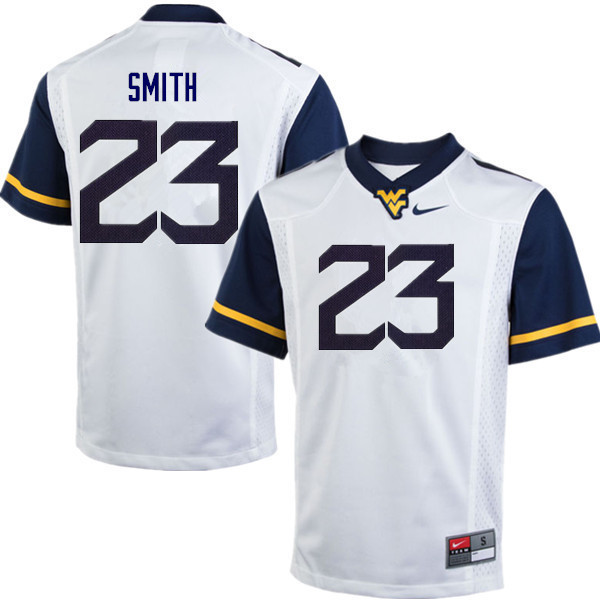 NCAA Men's Tykee Smith West Virginia Mountaineers White #23 Nike Stitched Football College Authentic Jersey LD23Z05CS